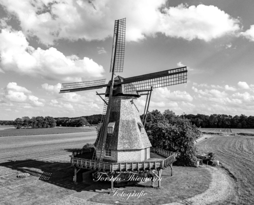 Hollicher Mühle in Steinfurt in schwarzweiß fotografiert