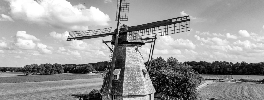 Hollicher Mühle in Steinfurt in schwarzweiß fotografiert