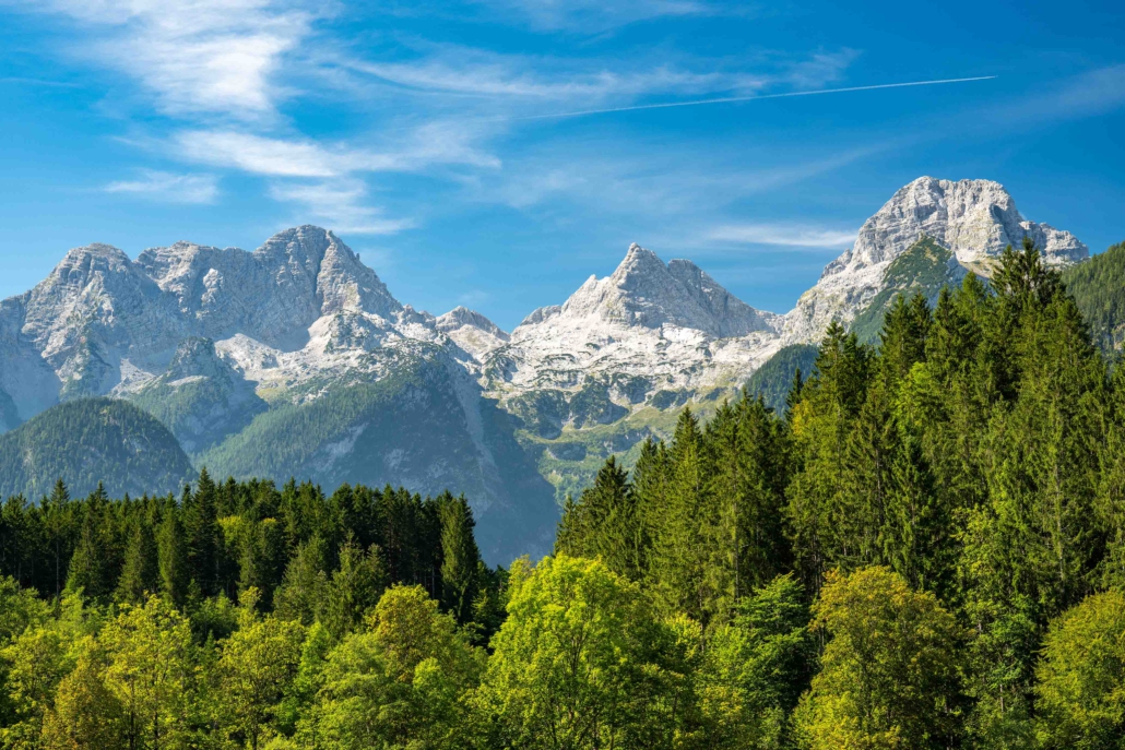 Landschaftsaufnahme der Loferer Steinberge, mit Polfilter aufgenommen.